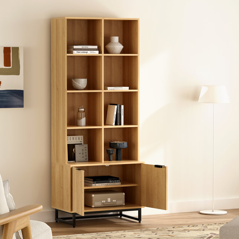 Latitude Run Bookshelf 71 Tall Bookcase With Storage Cabinet Wayfair Latitude run bookshelf 71 tall bookcase with storage cabinet wayfair